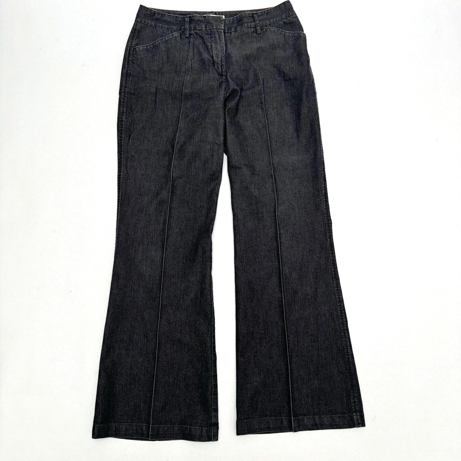 Vintage Y2k Tommy Hilfiger Woman's 6s Mid Rise Flared Black Pants Loose 2005